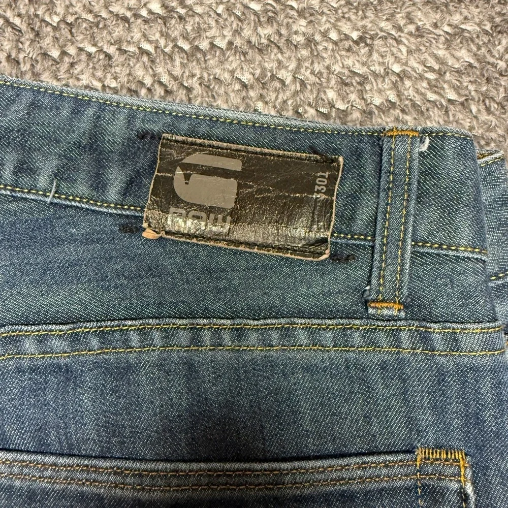 G-Star Raw Mens Jeans W36 L32‎ 3301 Slim Straight Dark Wash Blue Denim